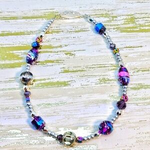 🆕️ Purple Glass Beaded Bracelet A1
